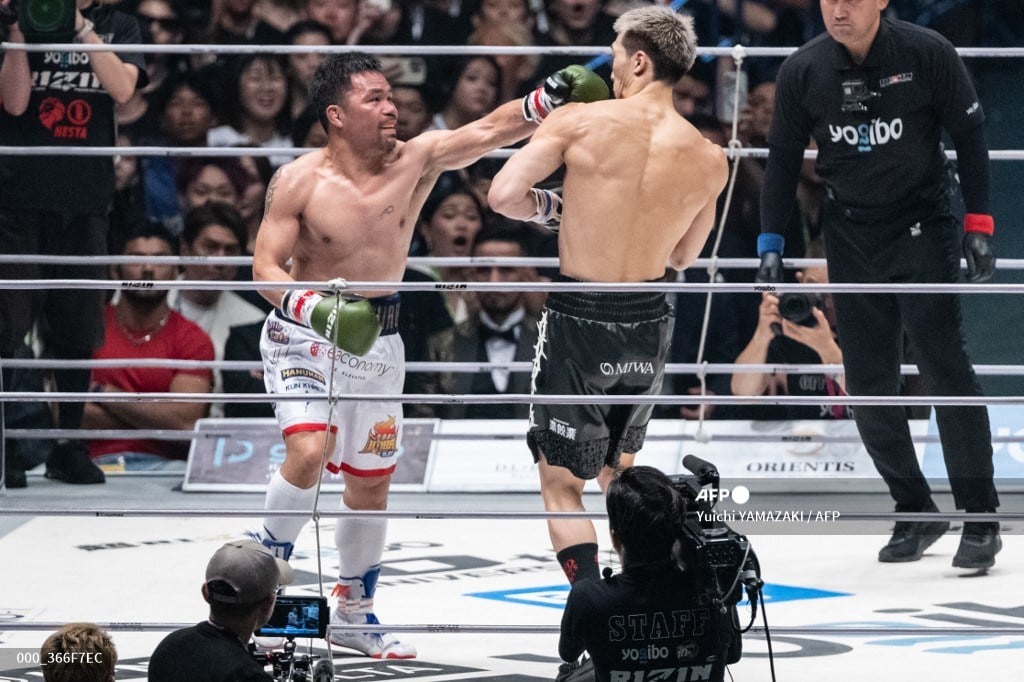 BOXING legend Manny Pacquiao proves that he can still pull the trigger after pounding Japanese mixed martial artist Rukiya Anpo in their three-round exhibition boxing match at Saitama Super Arena in Saitama, Japan.